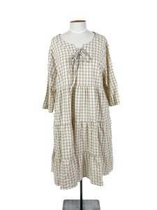 Isla-Maree - Beige & White Mini Dress (Size 18)