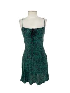 Designer: Realisation - Green & Black Mini Dress (Size XS)