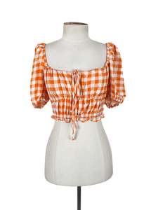 Tops: Savel - Orange & White Top (Size 8)