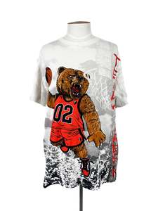 Tops: Teddy Fresh - White & Multicoloured T-shirt (Size M)