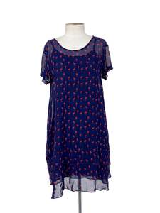 Andrea Moore - Navy & Red Midi Dress (Size 8)