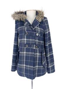 Coats: Unknown Brand - Navy & Grey Coat (Size M)