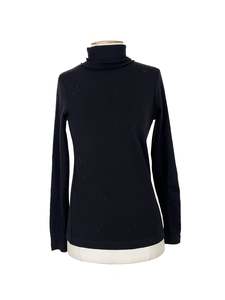 Sweaters: North South Merino - Black Sweater (Size XS)