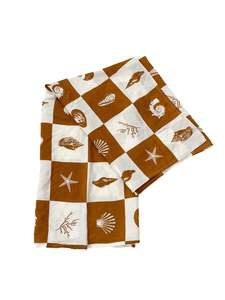 Dissh - White & Brown Scarf (Size OS)