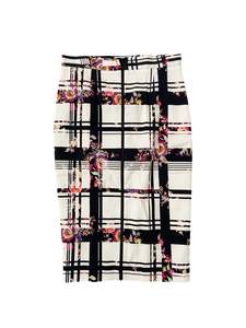 CUE - Multicoloured Midi Skirt (Size 10)