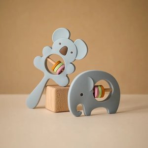 Teethers: 2pc Silicone Teether/Rattle Set