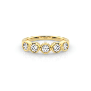 9k Yellow Gold Lab Diamond Bezel Set Ring