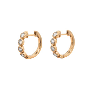 9k Yellow Gold Bezel Lab Diamond Hoops