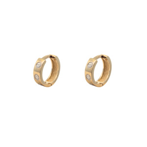 9k Yellow Gold Love Lock Hoop Earrings