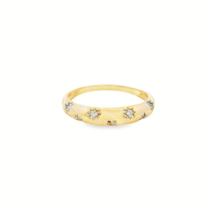 Rings: 9k Yellow Gold Diamond Galaxy Ring