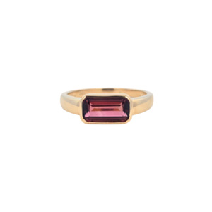 9k Yellow Gold 'Selene' Pink Tourmaline Ring