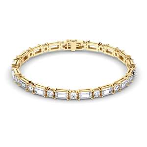 Baguette & Round Brilliant Cut Laboratory Grown Diamond Tennis Bracelet
