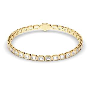 Emerald Cut Laboratory Grown Diamond Tennis Bracelet