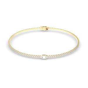 Emerald Cut Solitaire Laboratory Grown Diamond Tennis Bracelet