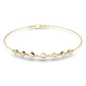 Graduating Round Brilliant Cut Laboratory Grown Diamond Bracelet
