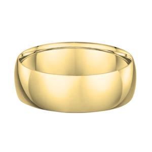 Gold Jewellery: 9k Yellow Gold Classic Light Dome Band