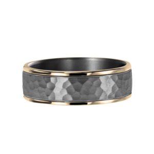 Hammered Tantalum & Gold Ring