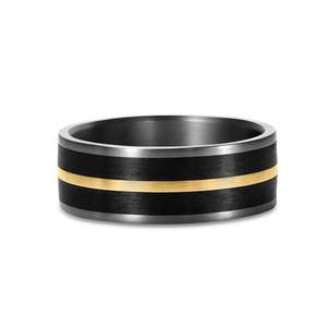 Gold Jewellery: Tantalum, Carbon Fibre & Gold Ring