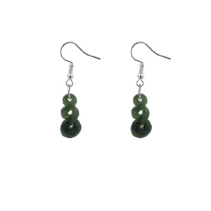 Double Twist 22mm Pounamu Drop Earrings