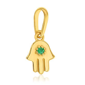 Gifts Under 250: 9k Yellow Gold Mini Hamsa Hand Charm Pendant