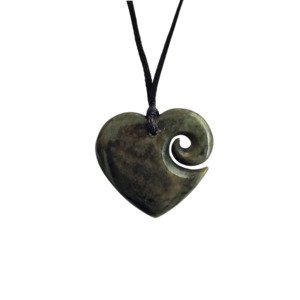 Gifts Under 250: Koru Heart Pounamu Necklace