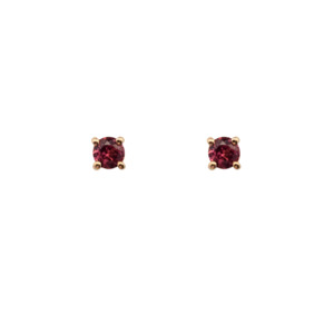 Gifts Under 250: 9k Yellow Gold 4mm Rhodolite Garnet Stud Earrings