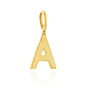 9k Yellow Gold Mini A Initial Charm Pendant
