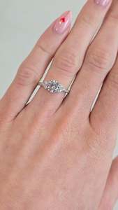 Sterling Silver 'Harmony' CZ Proposal Ring