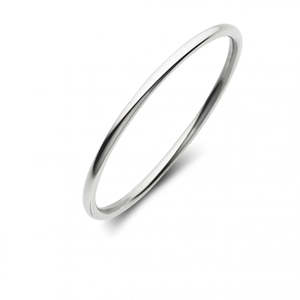 Sterling Silver Jewellery: Sterling Silver 4mm Full Round Solid Golf Bangle