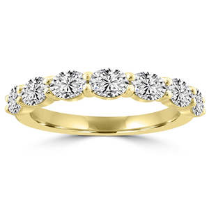 Wedding Bands: 18k Yellow Gold Oval Lab Diamond Ring (1.30ct)