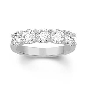 Wedding Bands: 18k White Gold 1.25ct Lab Grown Diamond Band