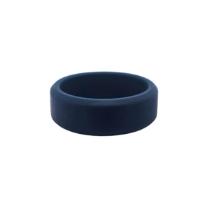 Mens Wedding Bands: Midnight Flat Beveled Edge Silicone Band