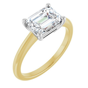 'Celine' East West Emerald Cut Ring