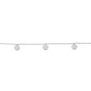 Sterling Silver Hammered Disc Bracelet