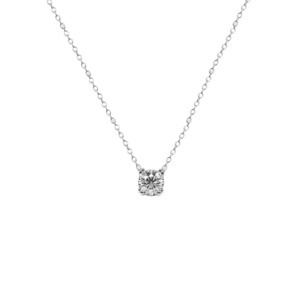Sterling Silver 'Simplicity' CZ Solitaire Necklace