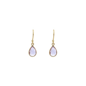 Gold Plated 'Europa' Amethyst Earrings