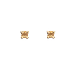 Citrine: 9k Yellow Gold 2mm Citrine Stud Earrings