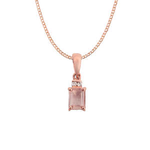 Morganite: 9k Rose Gold Morganite & Diamond Pendant
