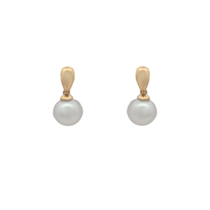 9k Yellow Gold Pearl Drop Stud