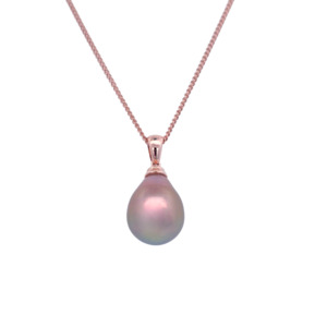 9k Rose Gold Natural Fresh Water Pearl Necklace