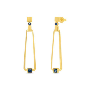 9k Yellow Gold Sapphire Drop Earrings