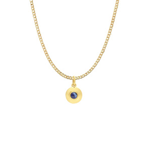 Sapphire: 9k Yellow Gold Sapphire Disc Pendant