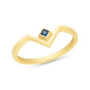 9k Yellow Gold Sapphire Stacker Ring