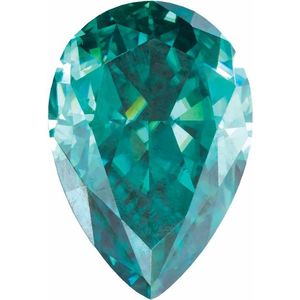 Pear Fancy Teal Moissanite