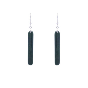Greenstone: Roimata Pounamu 60mm Drop Earrings