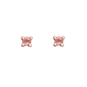9k Rose Gold 2.5mm Pink Tourmaline Stud Earrings