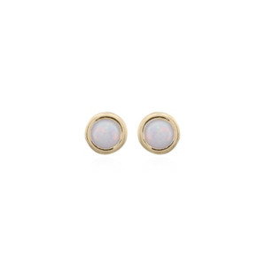 Gold Plated White Opalite Studs