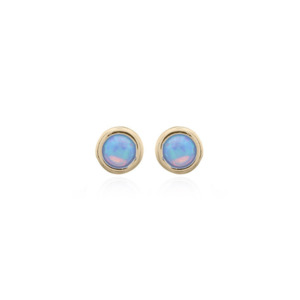 Gold Plated Blue Opalite Studs