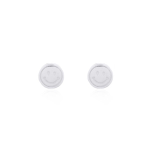 Kids: Sterling Silver Smiley Face Stud Earrings