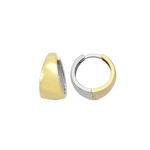 Foundation The Essentials: 9k Yellow & White Gold Reversible Tapered Hoop Earrings